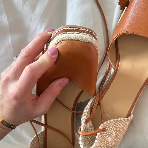 Dark Tan Espadrille Wedge Sandals - Castaner 35 EXCELLENT condition - Picture 9 of 15